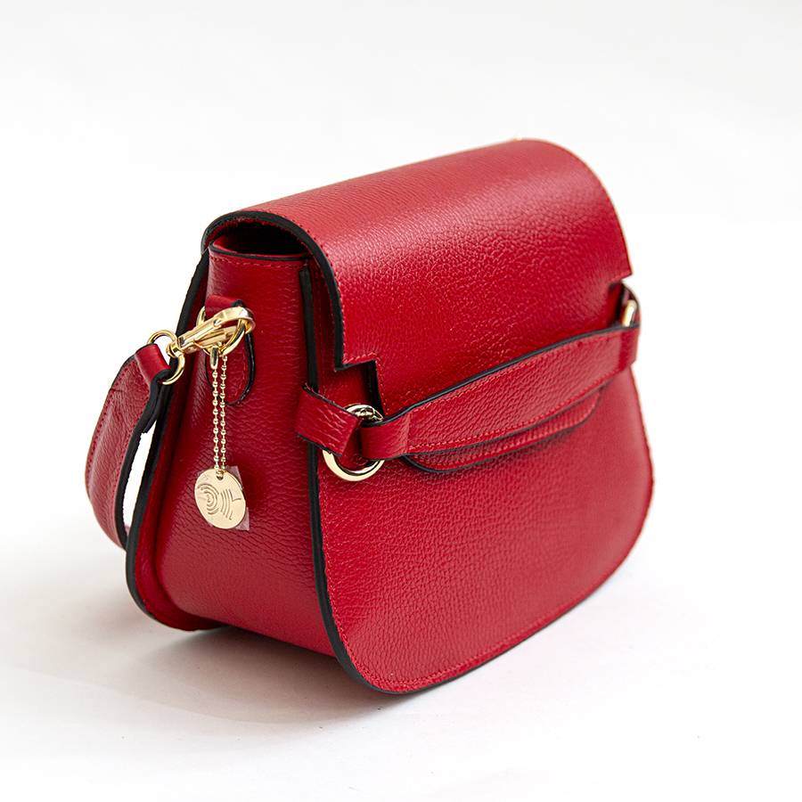 Laura Di Maggio SALLY – Postina con patta in pelle rossa Black Friday Prezzi
