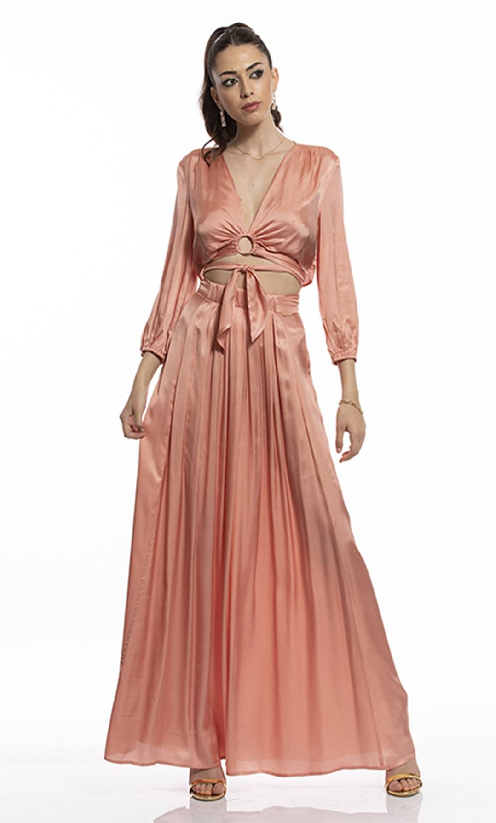 Koralline BLUSA IN VISCOSA CON ANELLO Saldi Di Fabbrica
