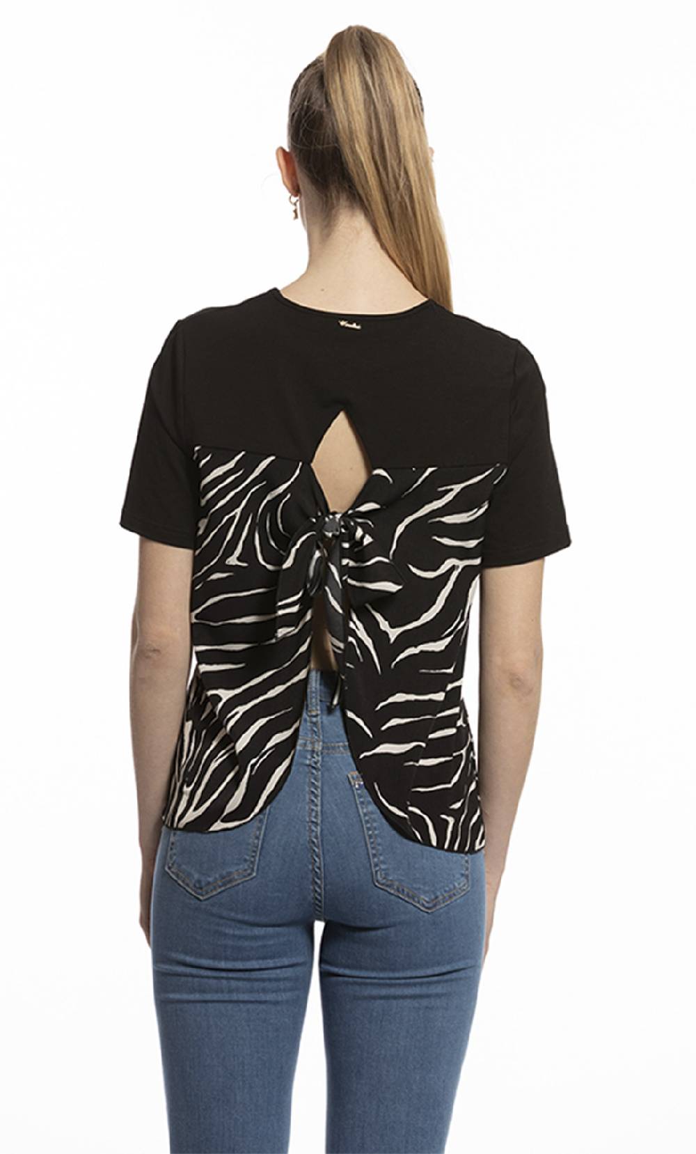 Koralline T-SHIRT CON PANNELLO STAMPATO Vendita Calda