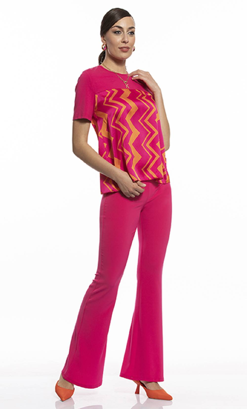 Koralline T-SHIRT CON PANNELLO STAMPATO Vendita Calda