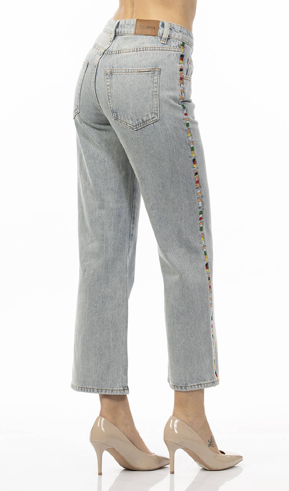 Koralline JEANS CON RICAMO ALLE TASCHE Affare Del Giorno