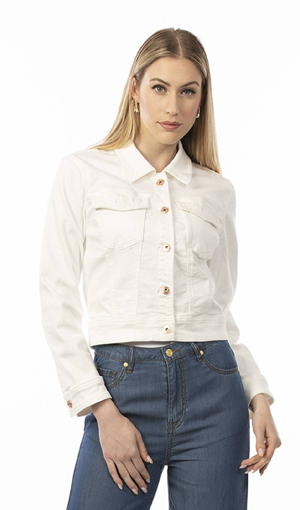 Koralline GIACCHINO IN DENIM COLORATO CON RICAMI In Saldo