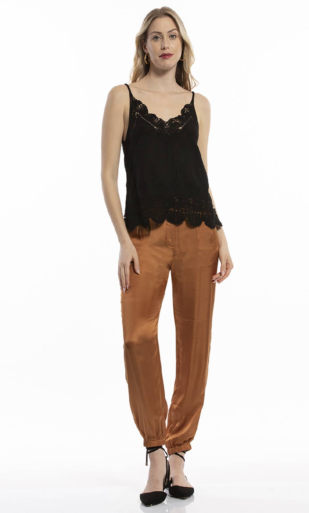 Koralline PANTALONI IN VISCOSA CON POLSINO Vendita