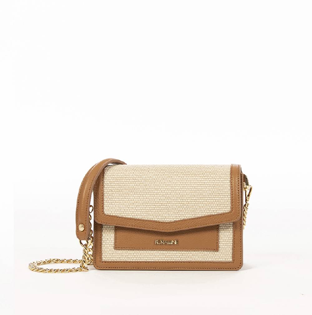 Koralline BORSA IN RAFIA CON DETTAGLI IN PELLE Affare Del Giorno