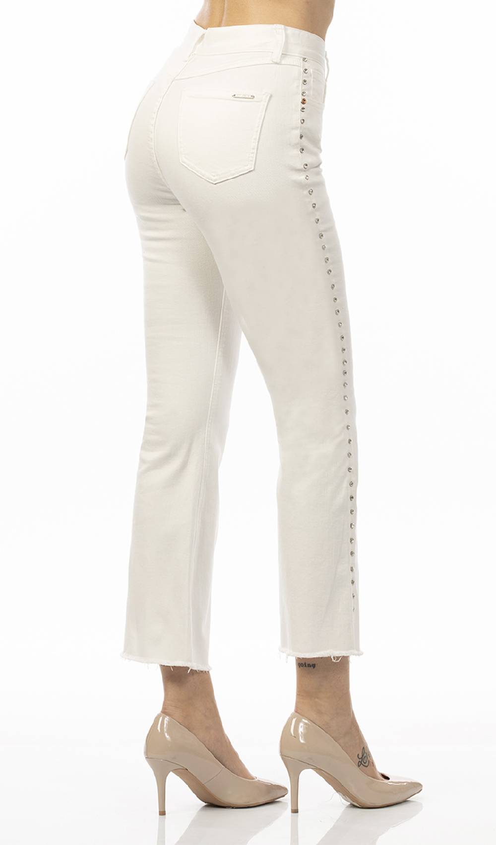 Koralline JEANS CON CASTONI DI LATO Spedizione Gratuita