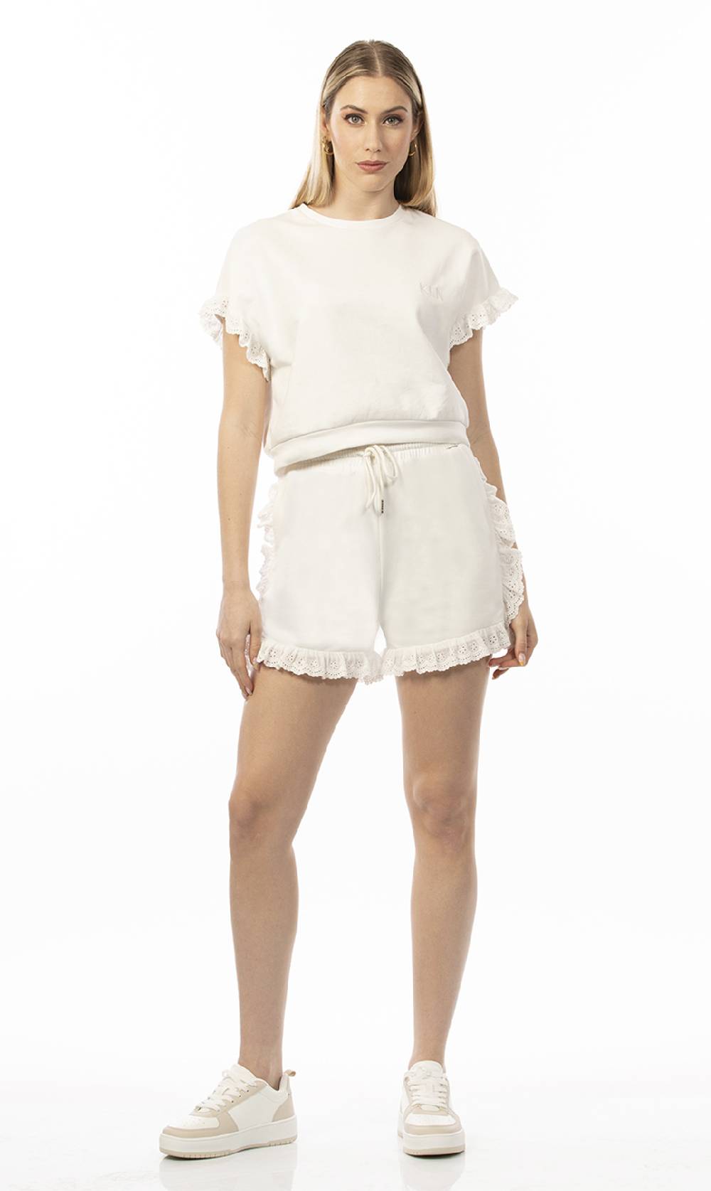 Koralline FELPA CON PIZZO SANGALLO Prezzo Ridotto