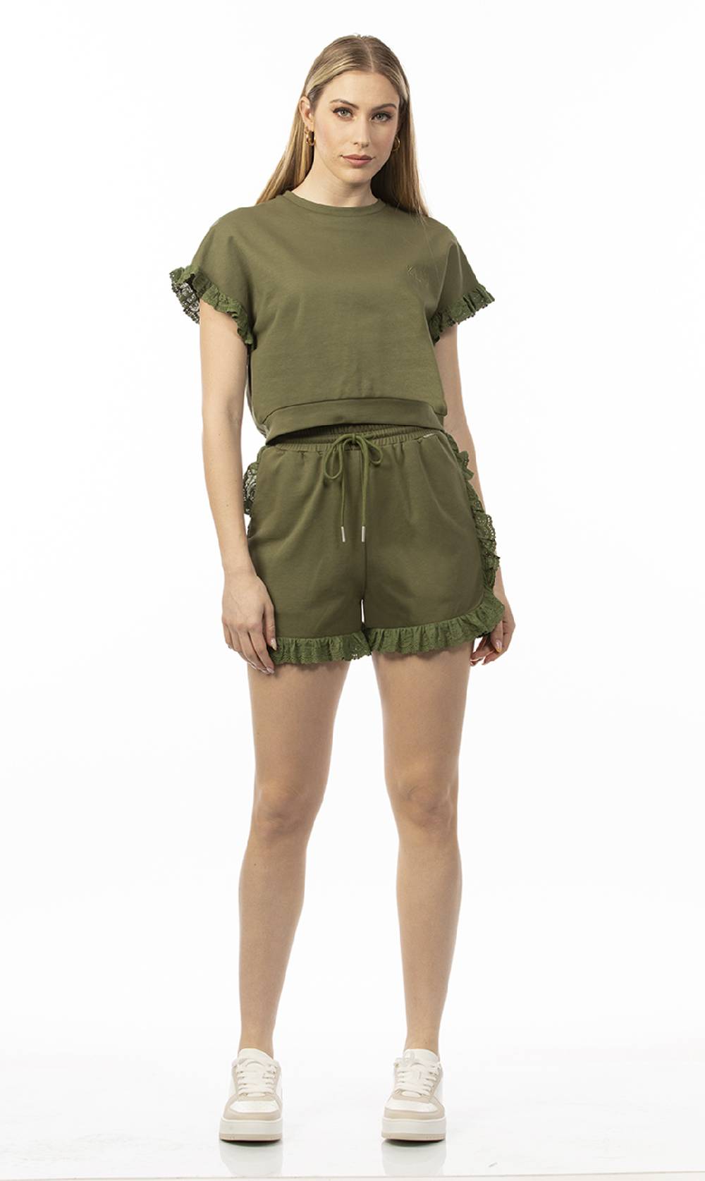 Koralline FELPA CON PIZZO SANGALLO Prezzo Ridotto