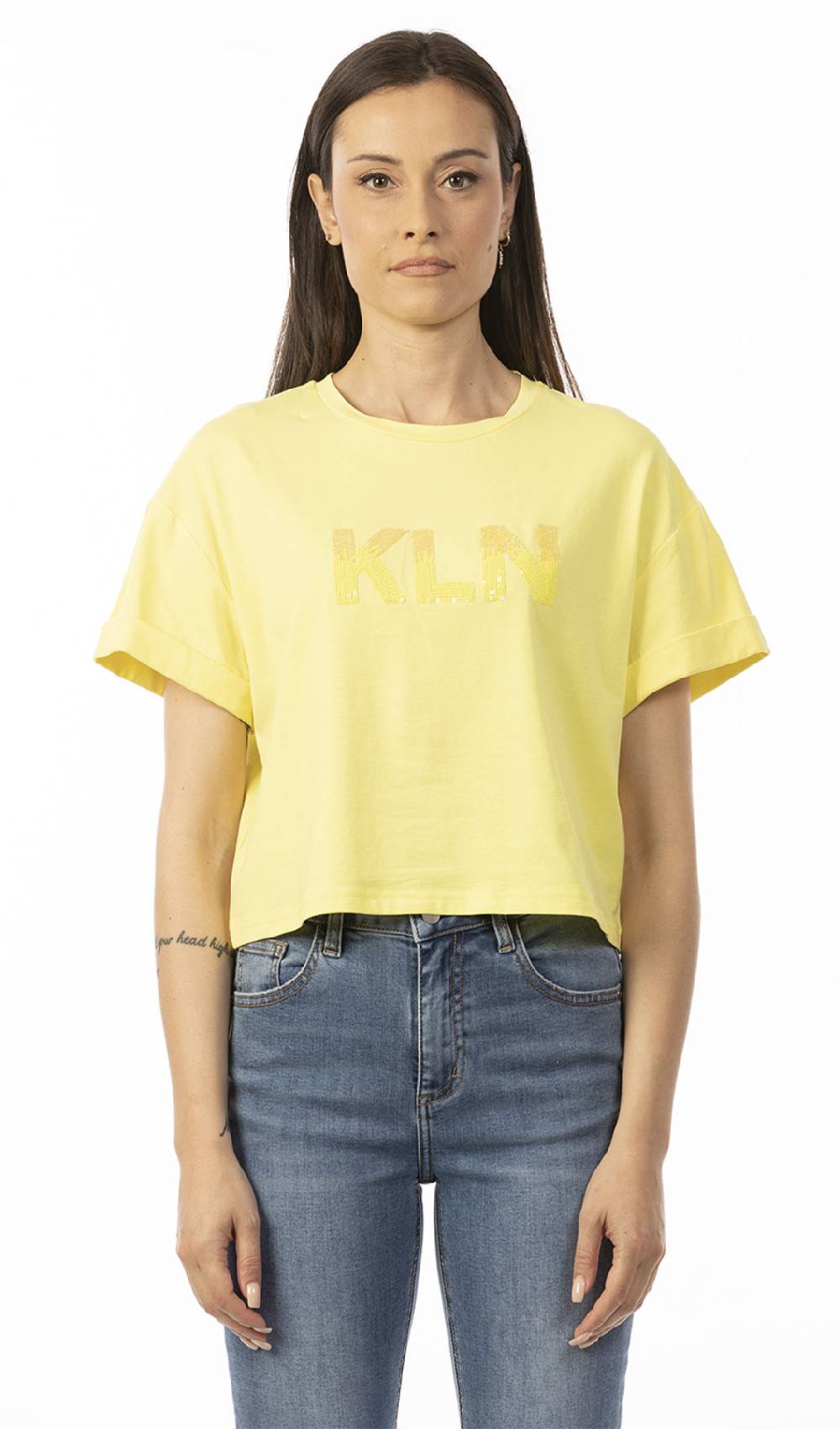 Koralline T-SHIRT CON LOGO PAILLETTES E PERLINE I Più Venduti