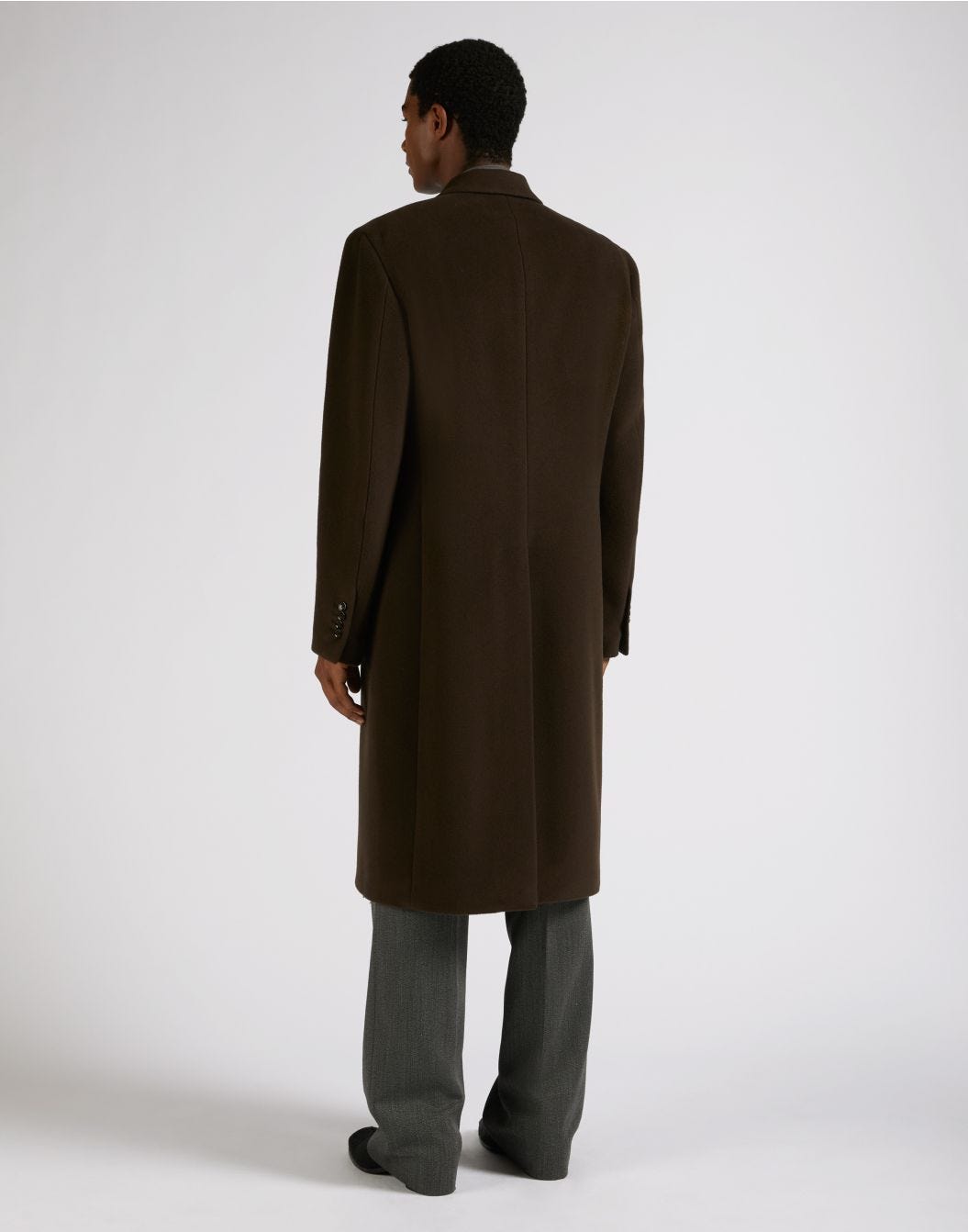﻿Lardini Cappotto doppiopetto marrone in lana a 6 bottoni Economico
