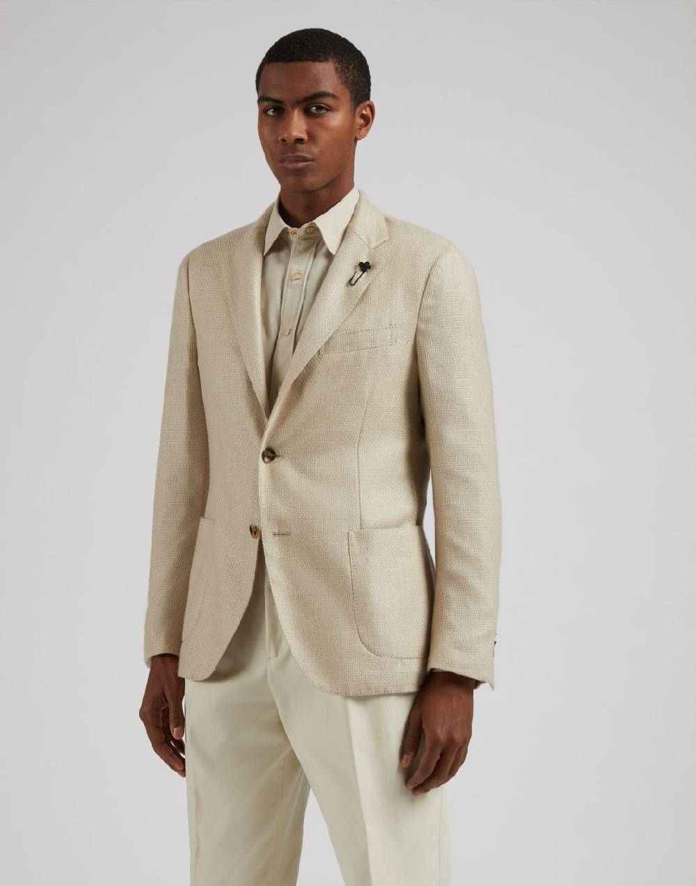 Lardini Giacca special line beige monopetto in cashmere e seta Hotsell