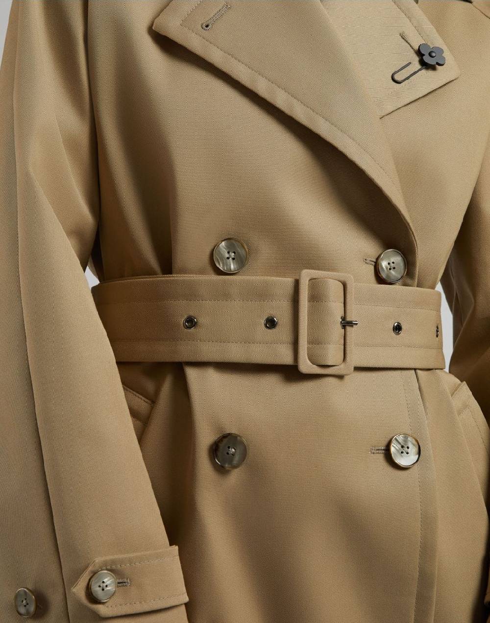 Lardini Trench corto doppiopetto beige water-repellent Negozio
