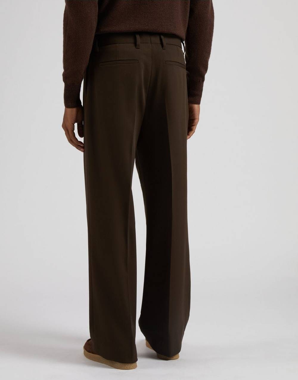Lardini Pantalone miami marrone in tessuto fluido di pura lana Promozione