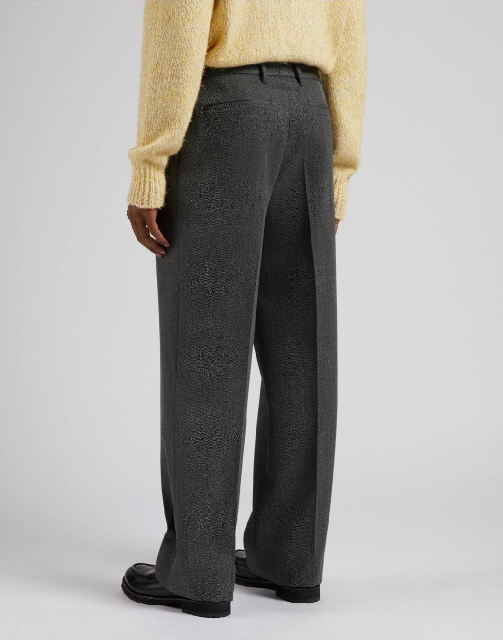 Lardini Pantalone miami in pura lana grigia con diagonale a contrasto Spedizione Gratuita
