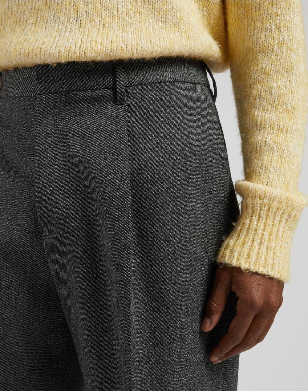Lardini Pantalone miami in pura lana grigia con diagonale a contrasto Spedizione Gratuita