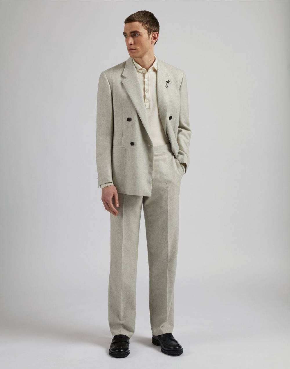 Lardini Polo bianca in 100% puro cashmere cariaggi titolo 2/28 Soddisfazione Garantita