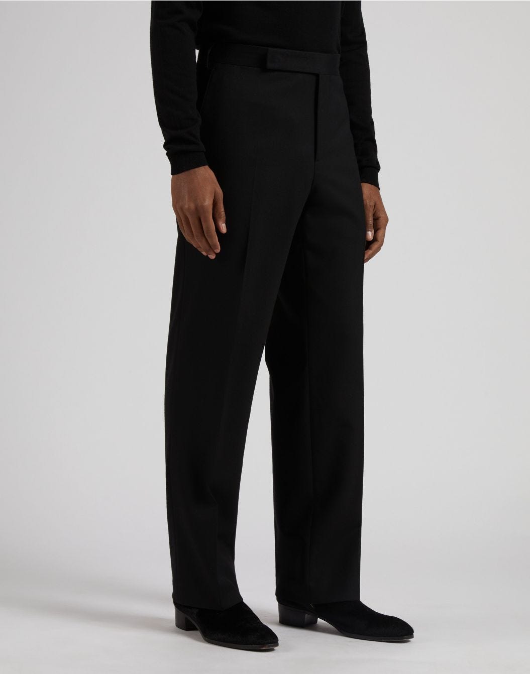 Lardini Pantalone nero in flanella pettinata Fino Al -60%