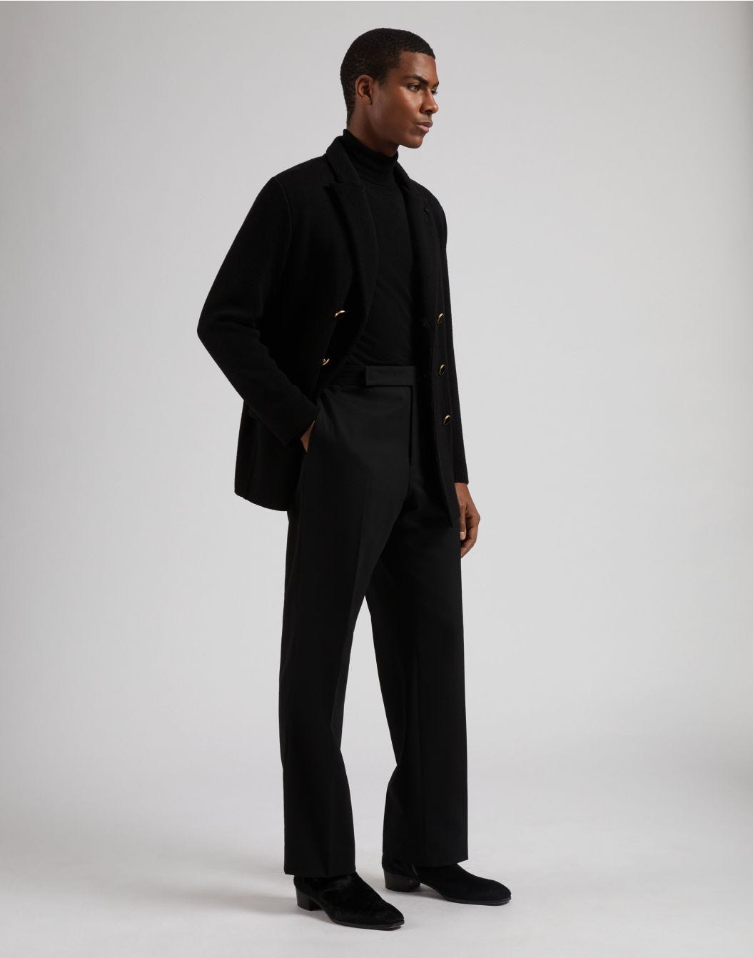 Lardini Pantalone nero in flanella pettinata Fino Al -60%