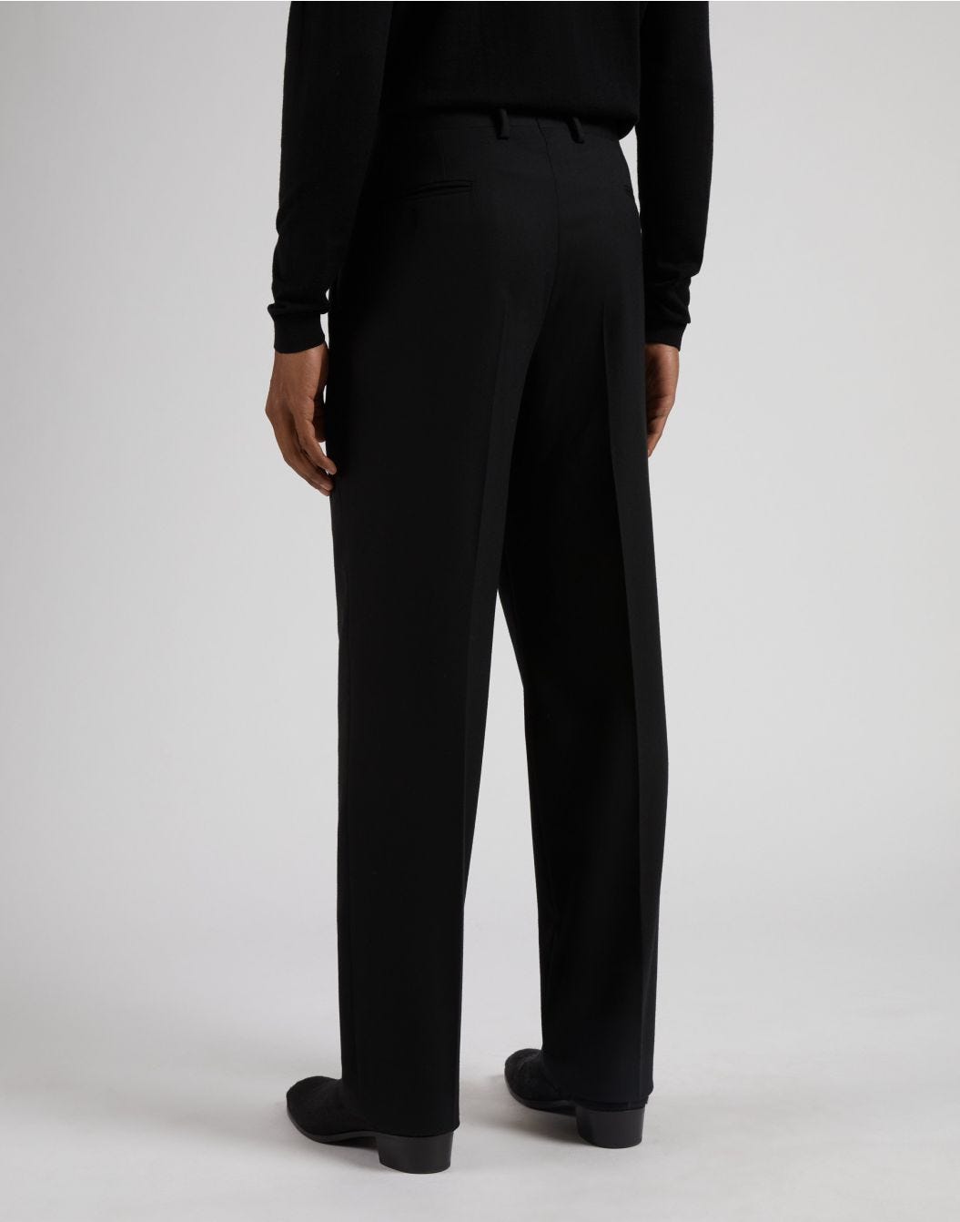 Lardini Pantalone nero in flanella pettinata Fino Al -60%