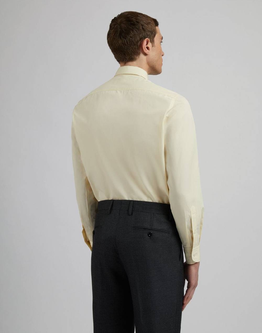 Lardini Camicia gialla in popeline di cotone compact Sottocosto