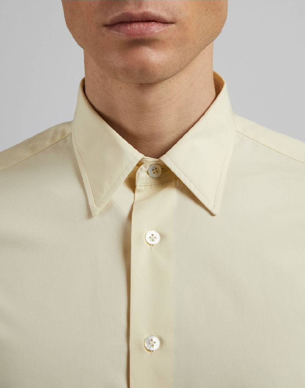 Lardini Camicia gialla in popeline di cotone compact Sottocosto