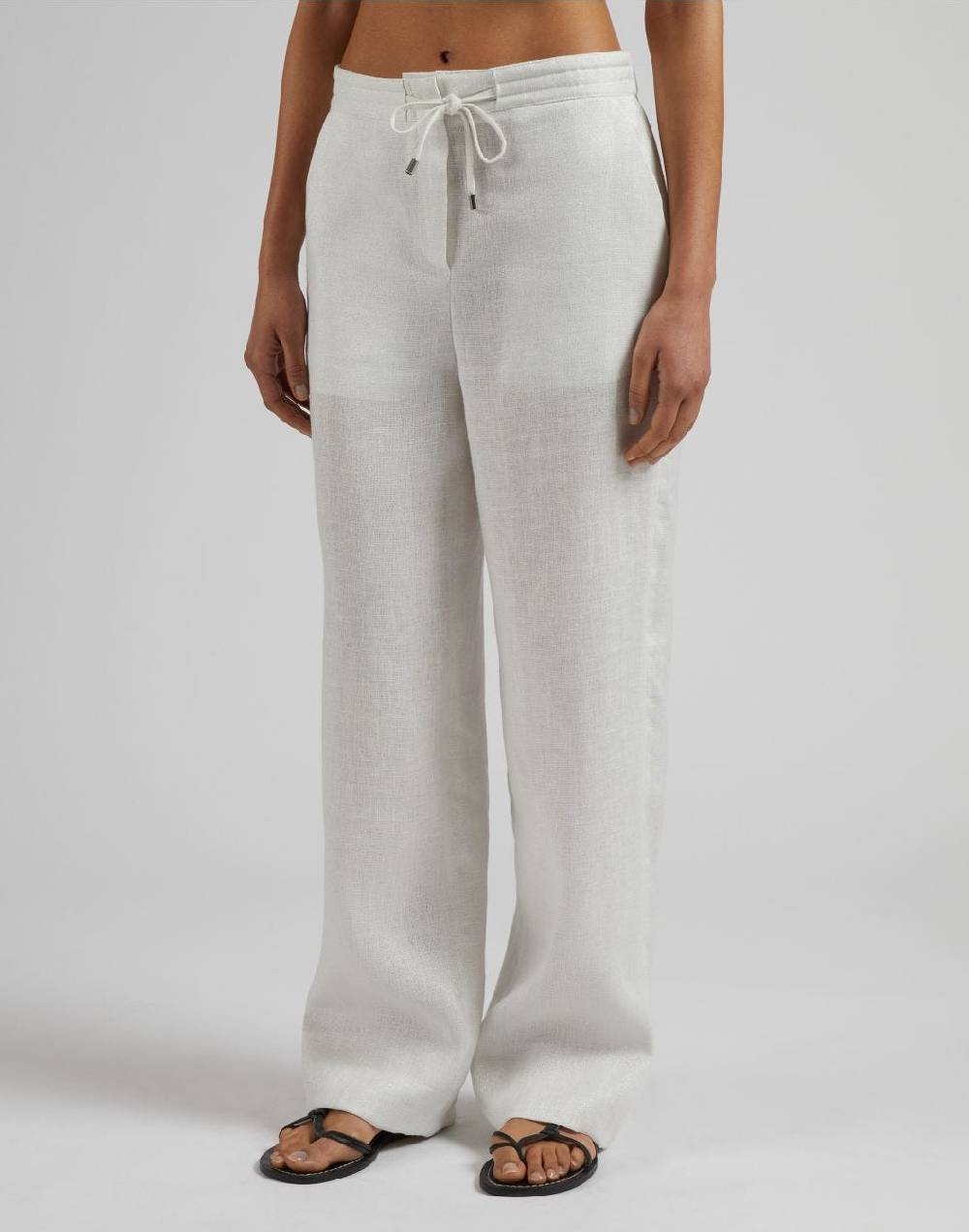 Lardini Pantalone ampio in tela di lino lurex Hotsell