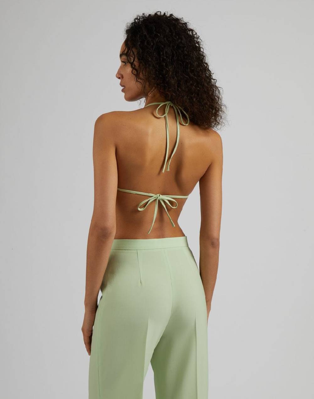 Lardini Bralette in eco-pelle verde pastello con laccetti I Più Venduti