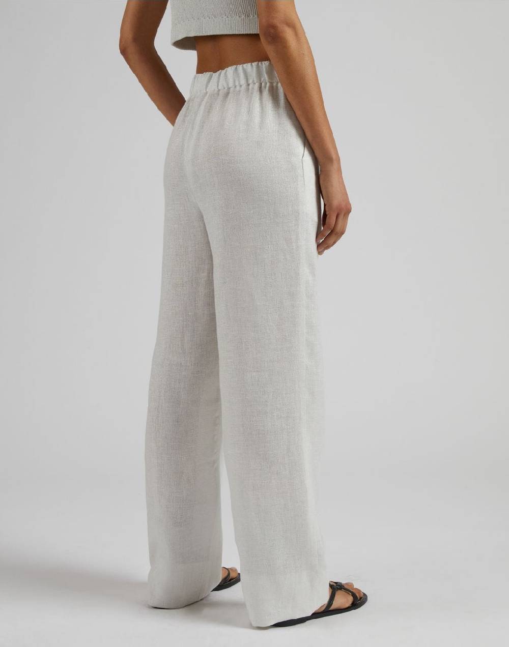 Lardini Pantalone ampio in tela di lino lurex Vendita