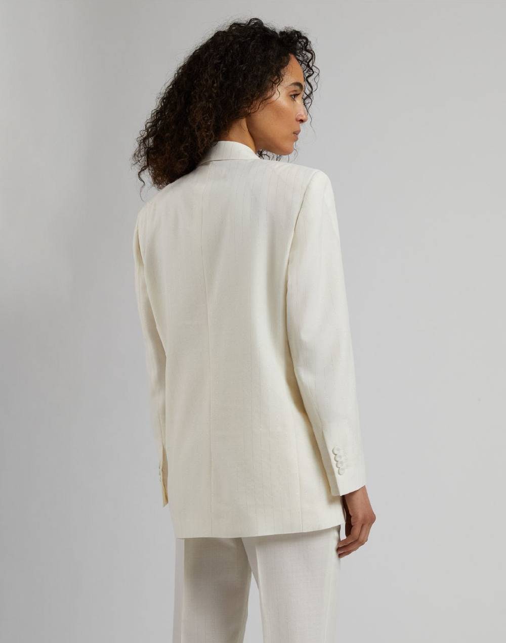 Lardini Giacca doppiopetto in tela di lana gessata lurex Soddisfazione Garantita
