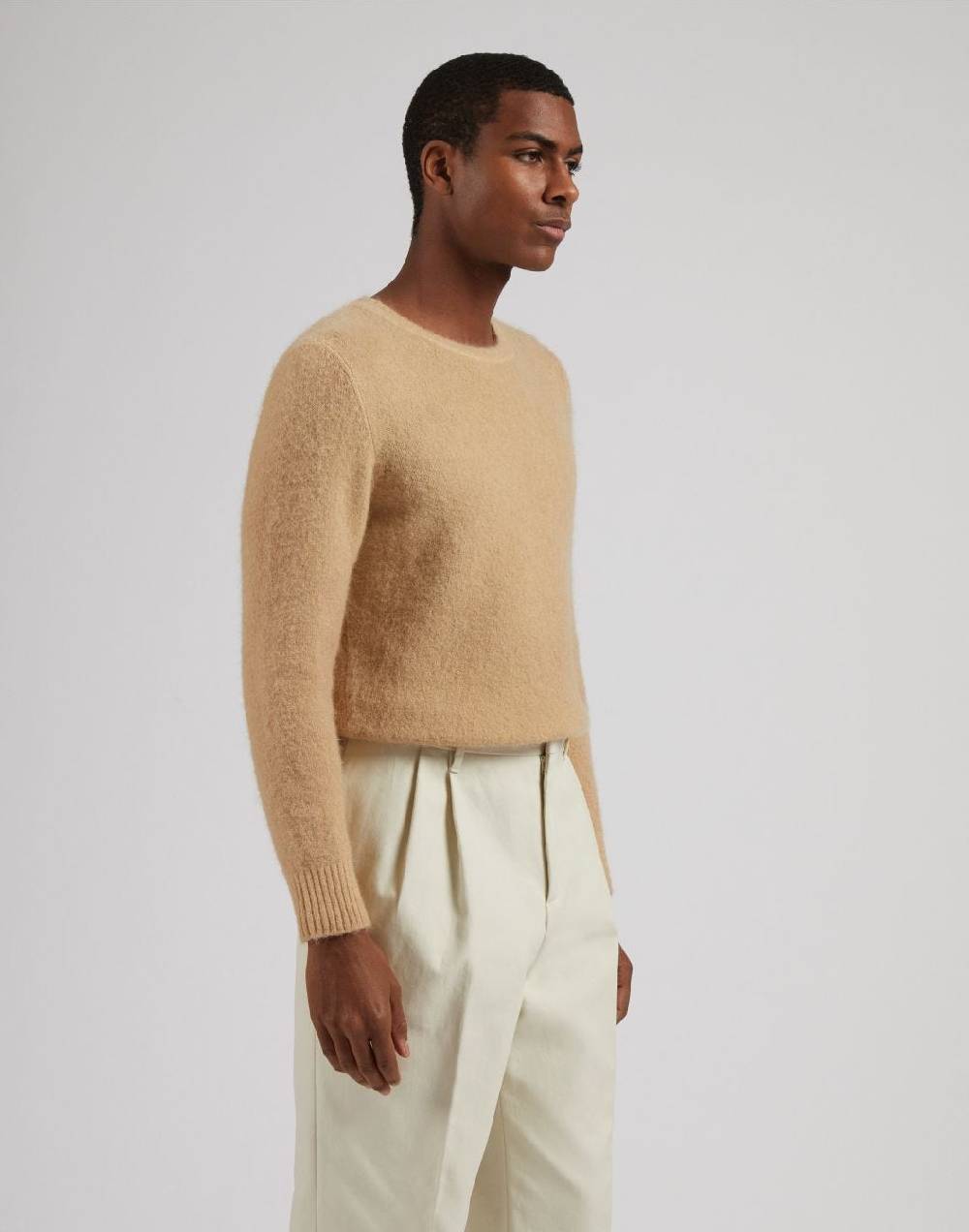 Lardini Maglia girocollo beige a maglia rasata Negozi Online
