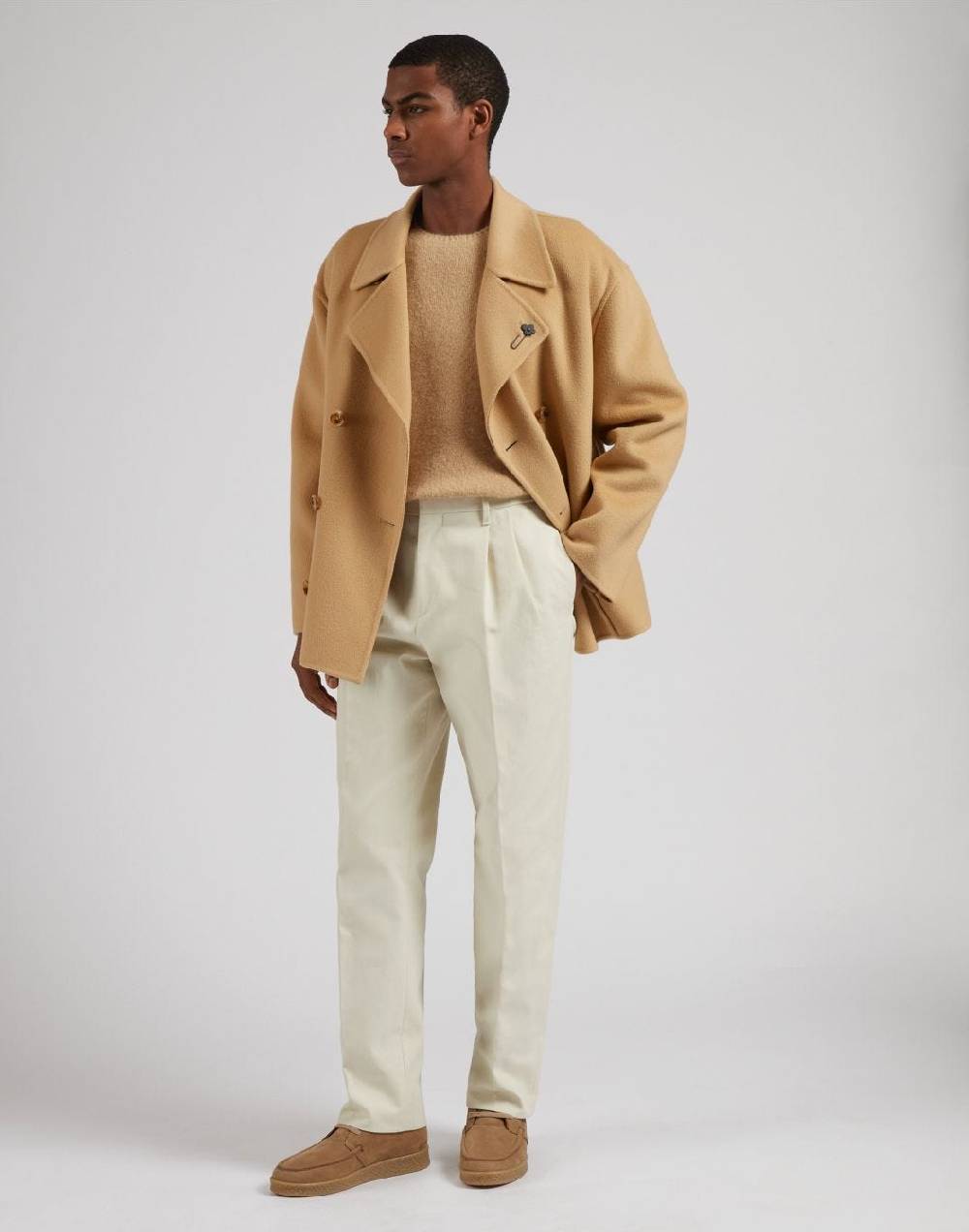 Lardini Maglia girocollo beige a maglia rasata Negozi Online