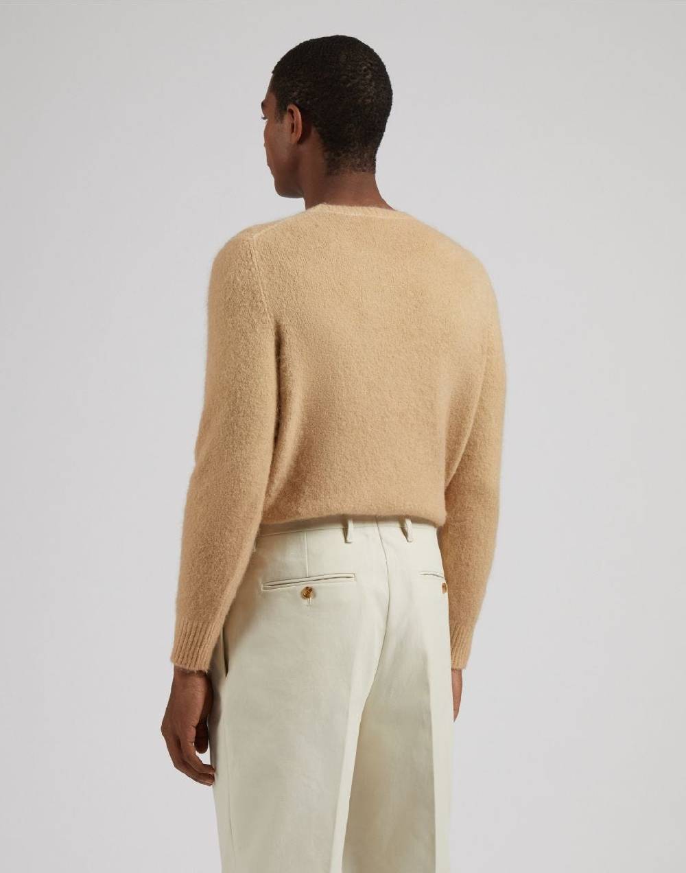 Lardini Maglia girocollo beige a maglia rasata Negozi Online