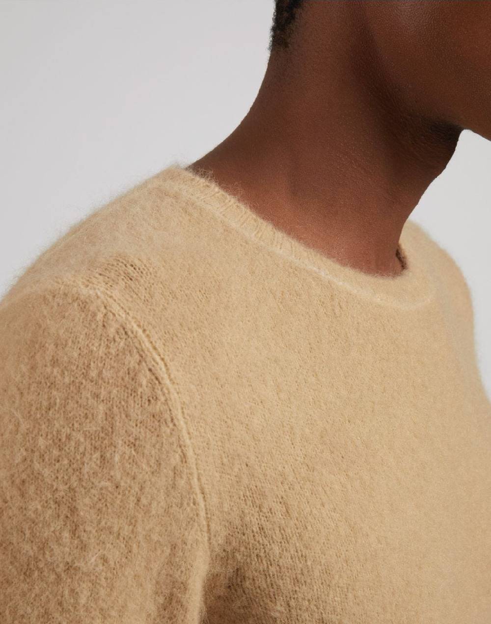 Lardini Maglia girocollo beige a maglia rasata Negozi Online