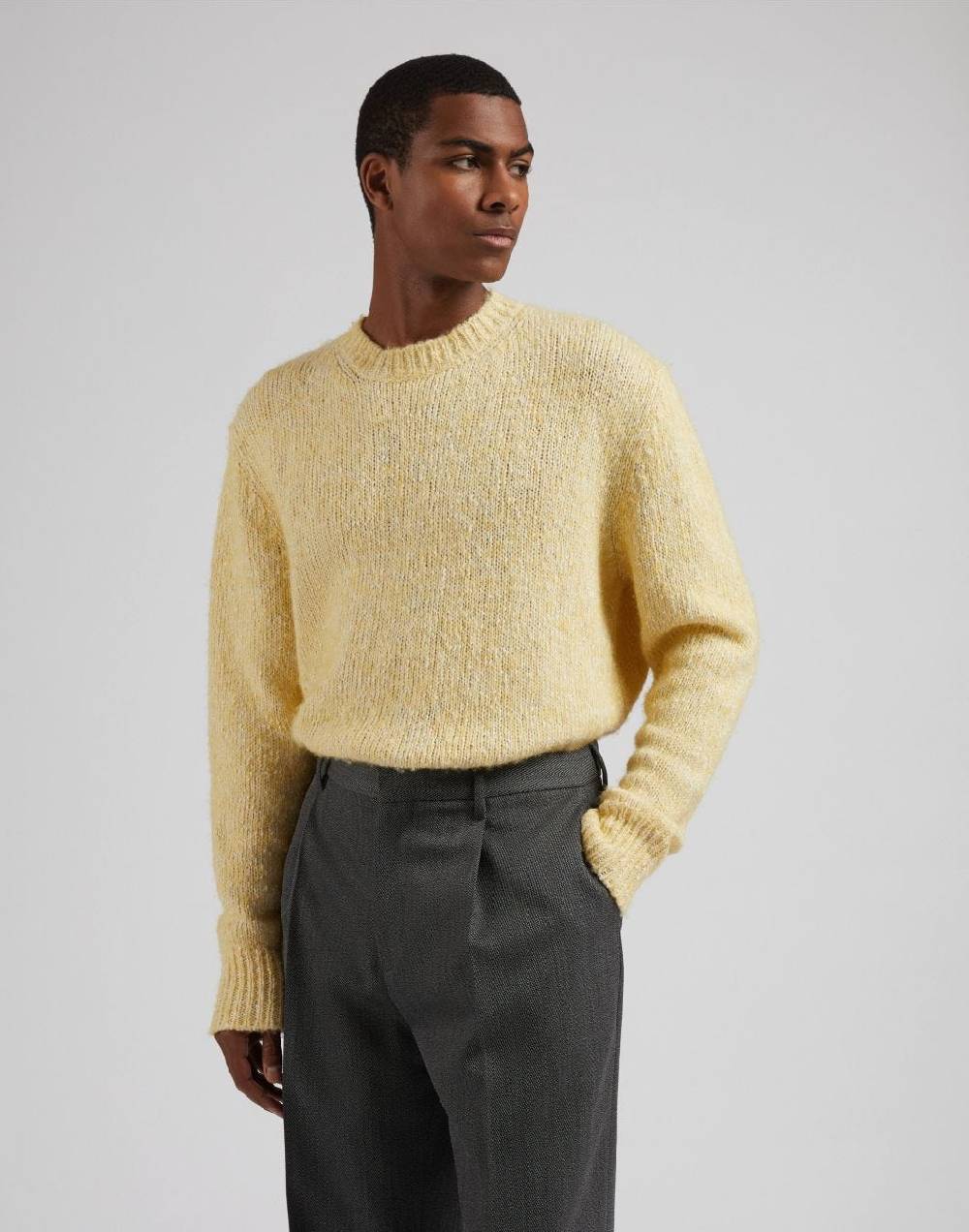 Lardini Maglia girocollo gialla a manica lunga Shopping Online