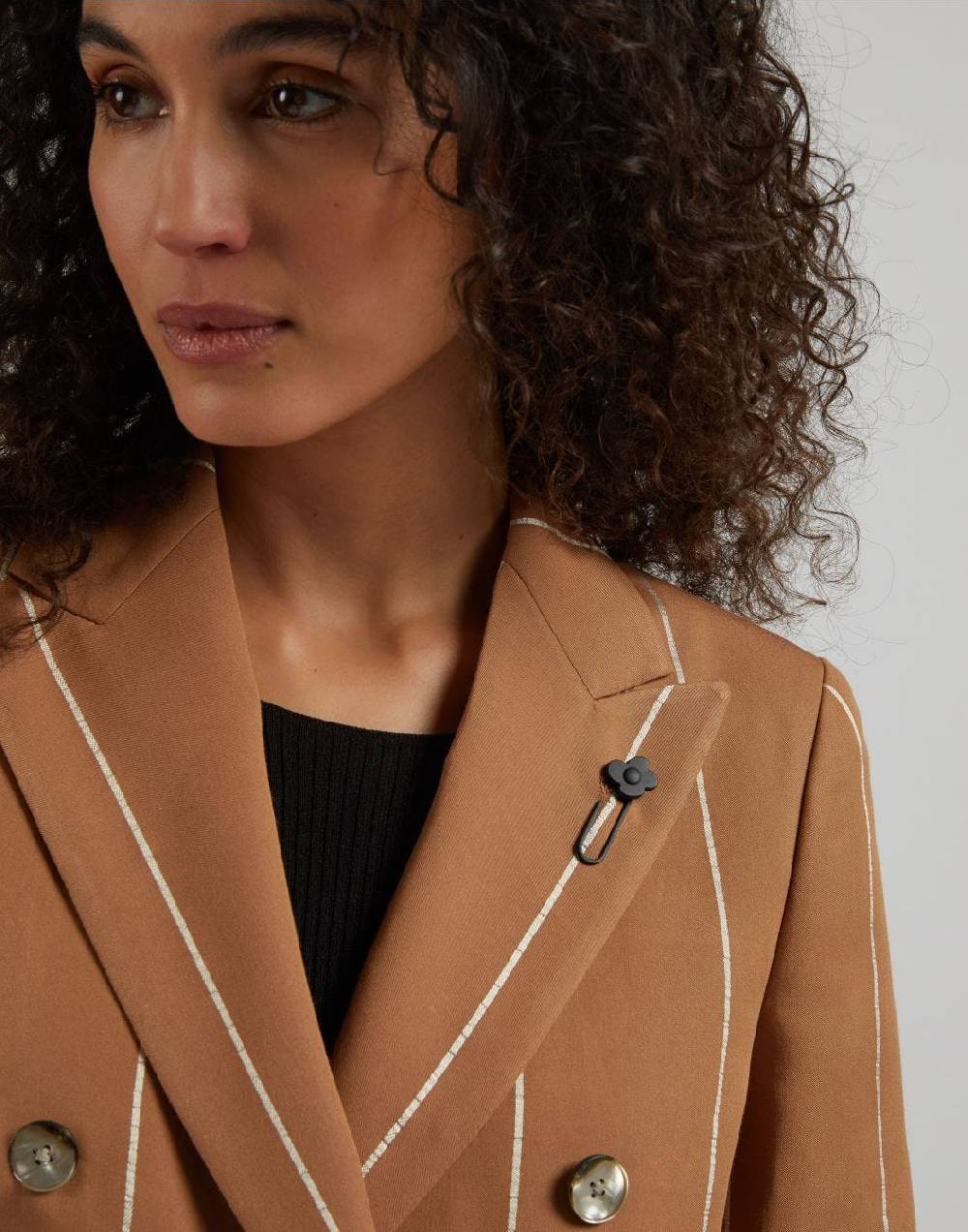 Lardini Blazer doppiopetto ruggine in viscosa gessato largo Novità