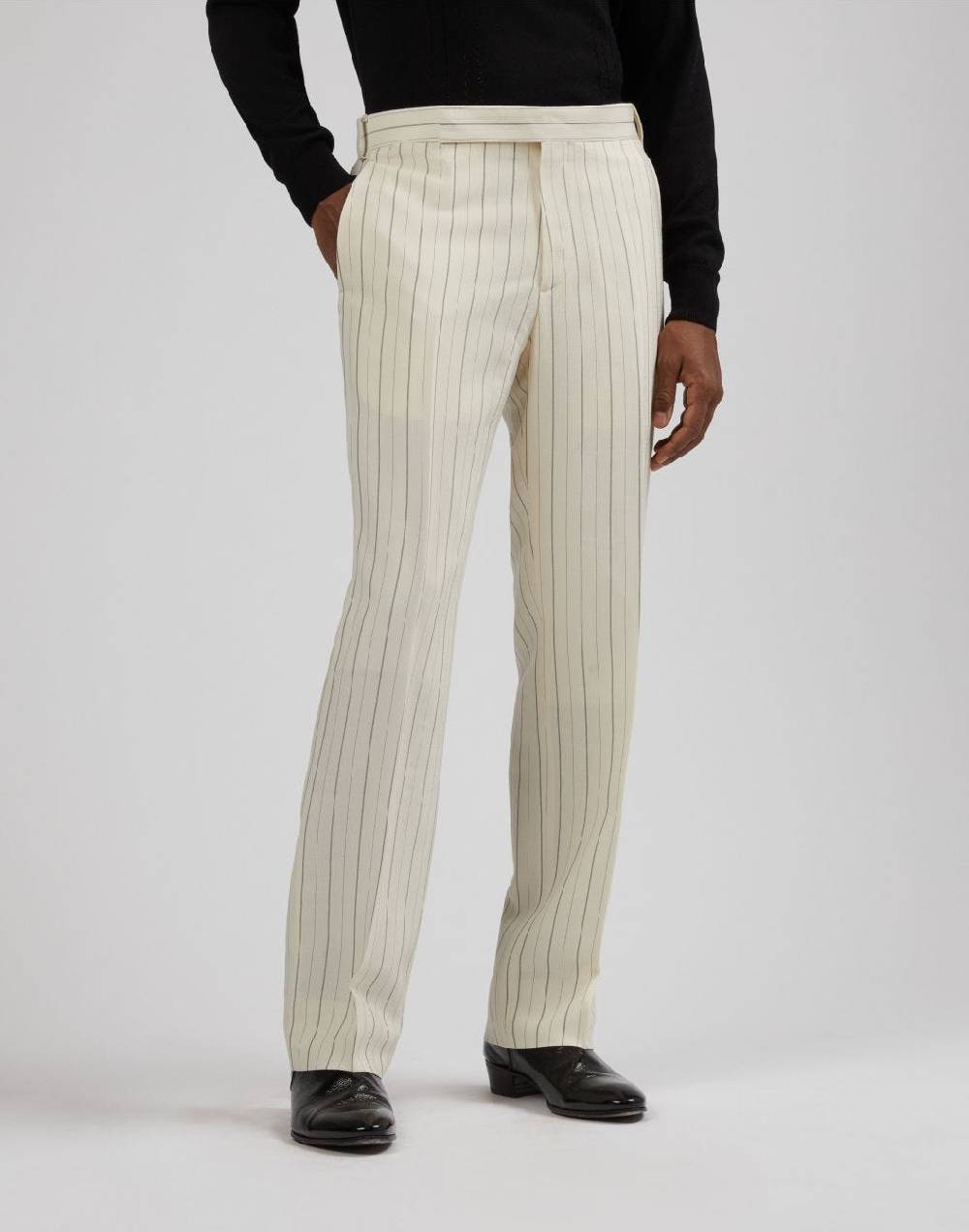 Lardini Pantalone attitude gessato mosso in viscosa Offerta