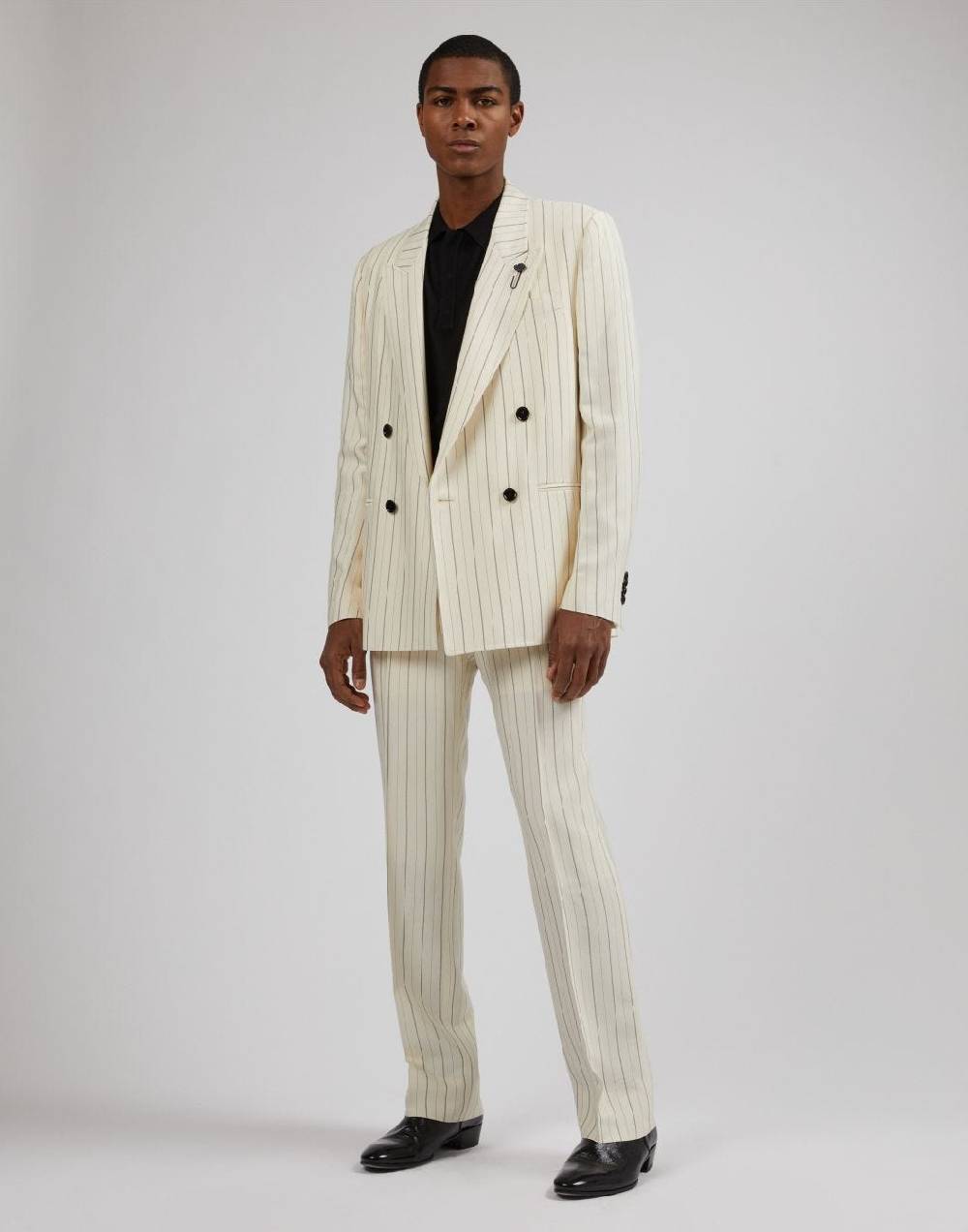 Lardini Pantalone attitude gessato mosso in viscosa Offerta