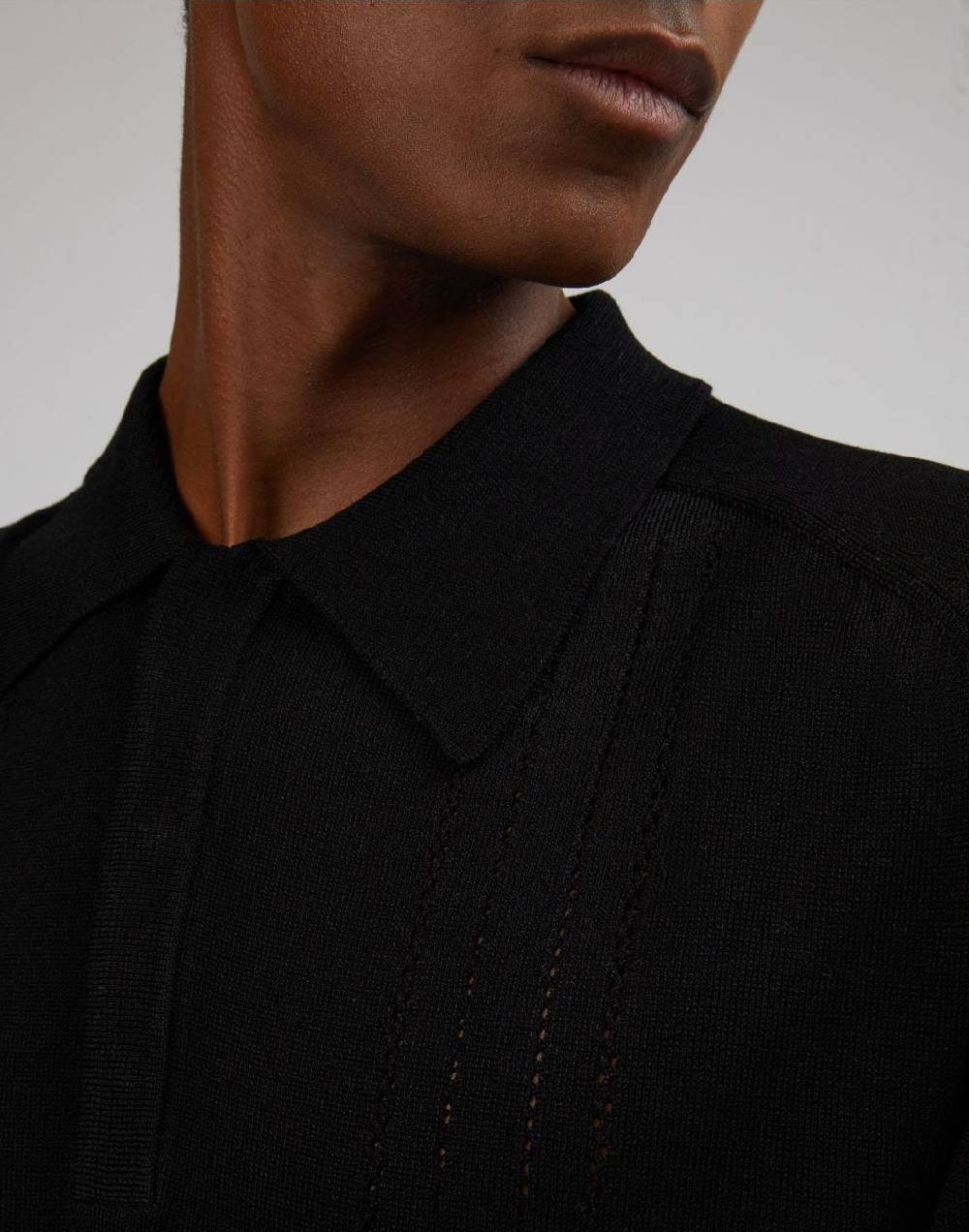 Lardini Polo a manica lunga nera Online