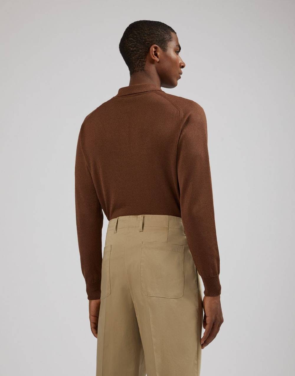 Lardini Polo a manica lunga nocciola Outlet