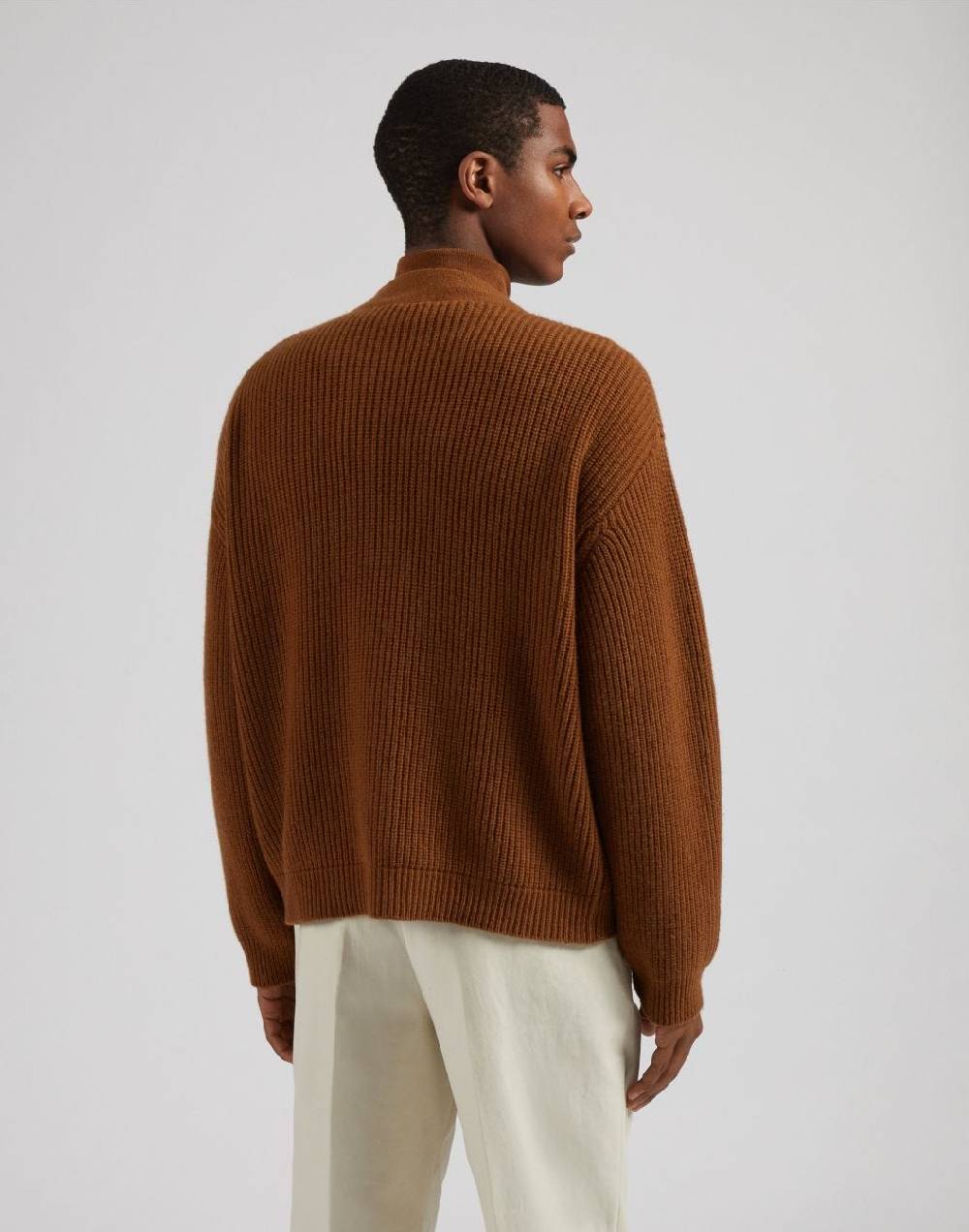 Lardini Cardigan nocciola in lana e cashmere Saldi