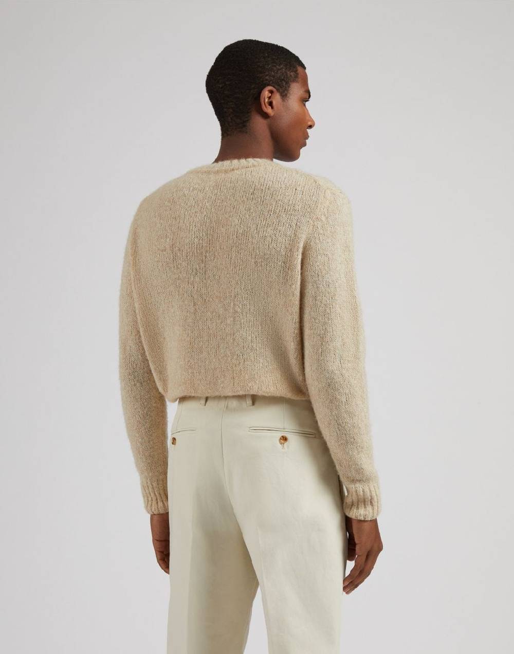 Lardini Maglia girocollo beige a manica lunga Offerte