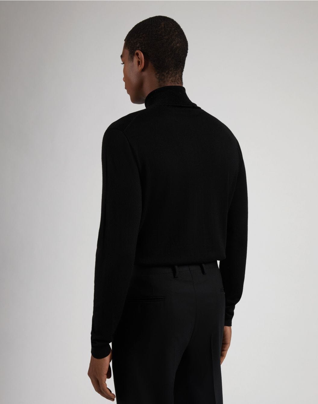 Lardini Dolcevita nero in lana merino, seta e cashmere Vendita Economica
