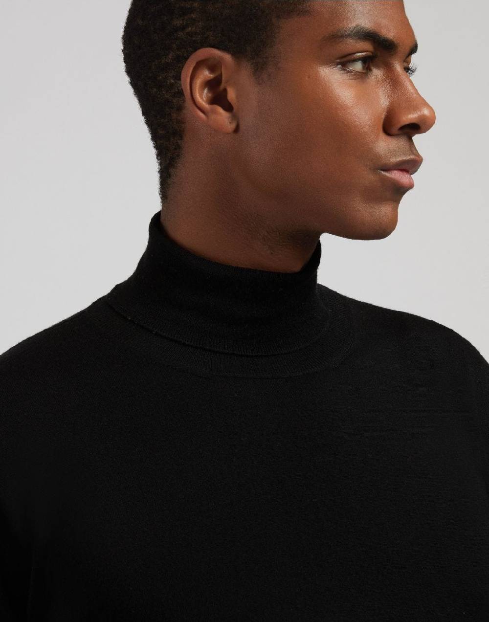 Lardini Dolcevita nero in lana merino, seta e cashmere Vendita Economica