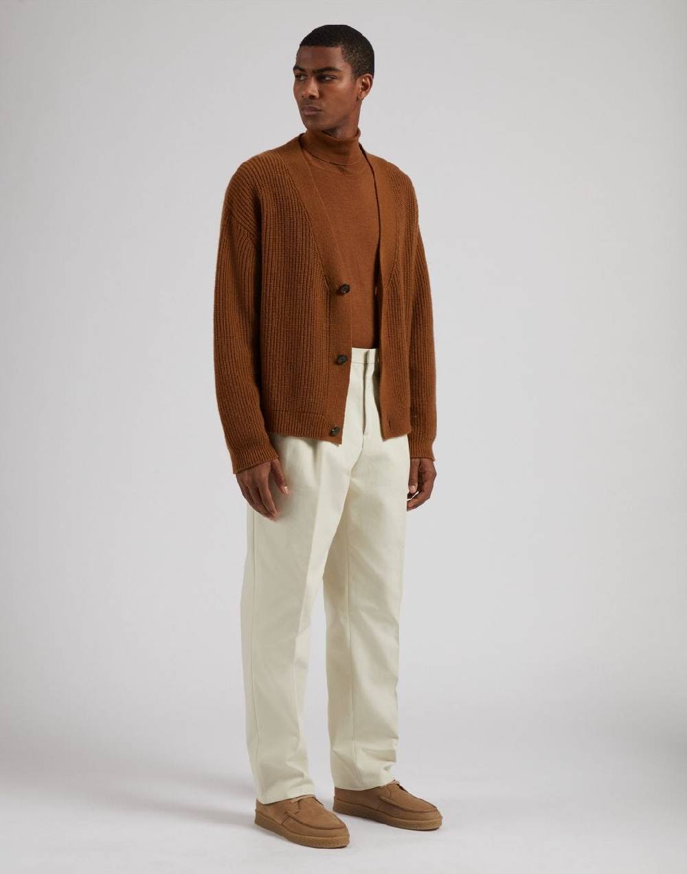 Lardini Dolcevita nocciola in lana merino, seta e cashmere Saldi Di Fabbrica