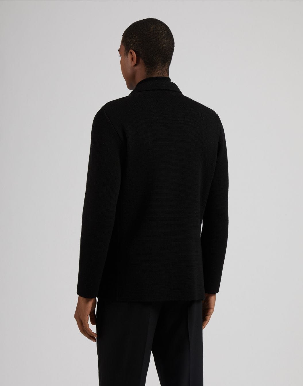 Lardini Peacoat nero doppiopetto in lana merino 100% Vendite Flash
