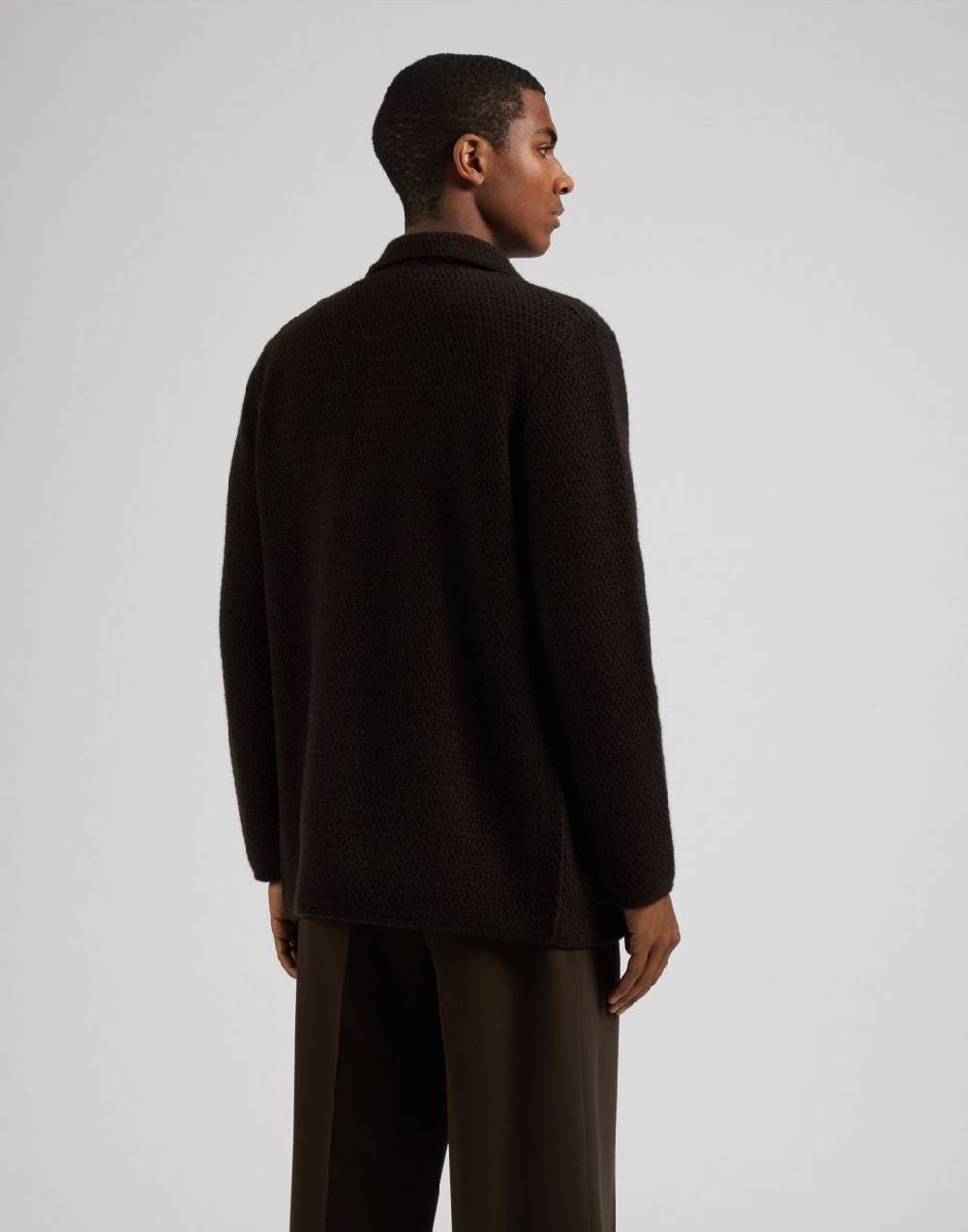 Lardini Giacca maglia marrone in 100% cashmere ecologico Negozio
