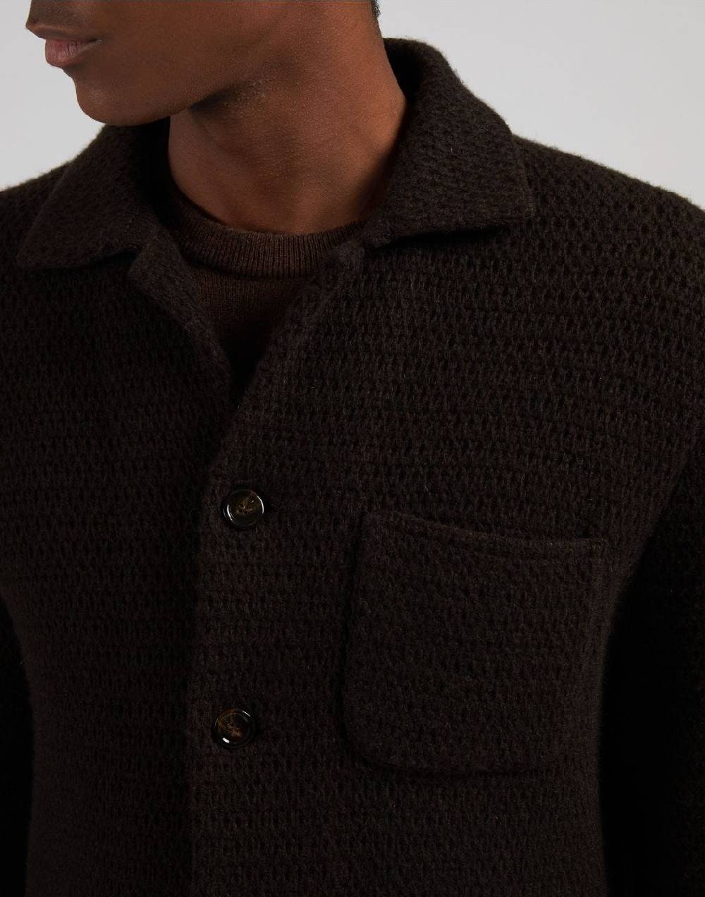 Lardini Giacca maglia marrone in 100% cashmere ecologico Negozio