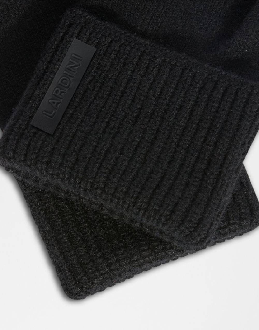 Lardini Guanti neri in lana merino e cashmere Nuova