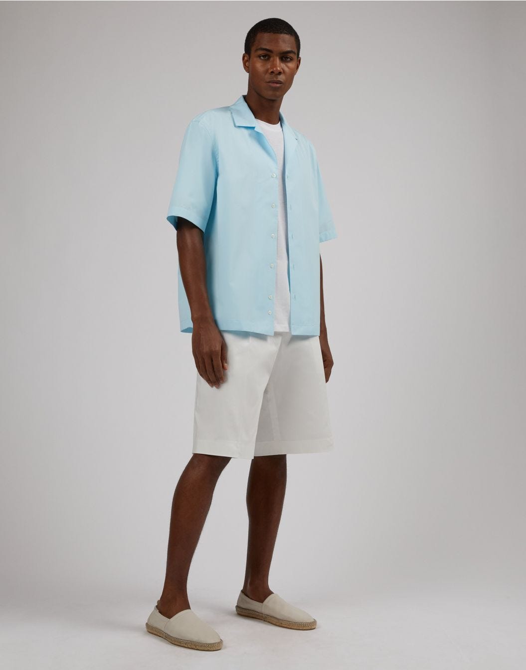 Lardini Camicia azzurra in popeline soft touch Italia