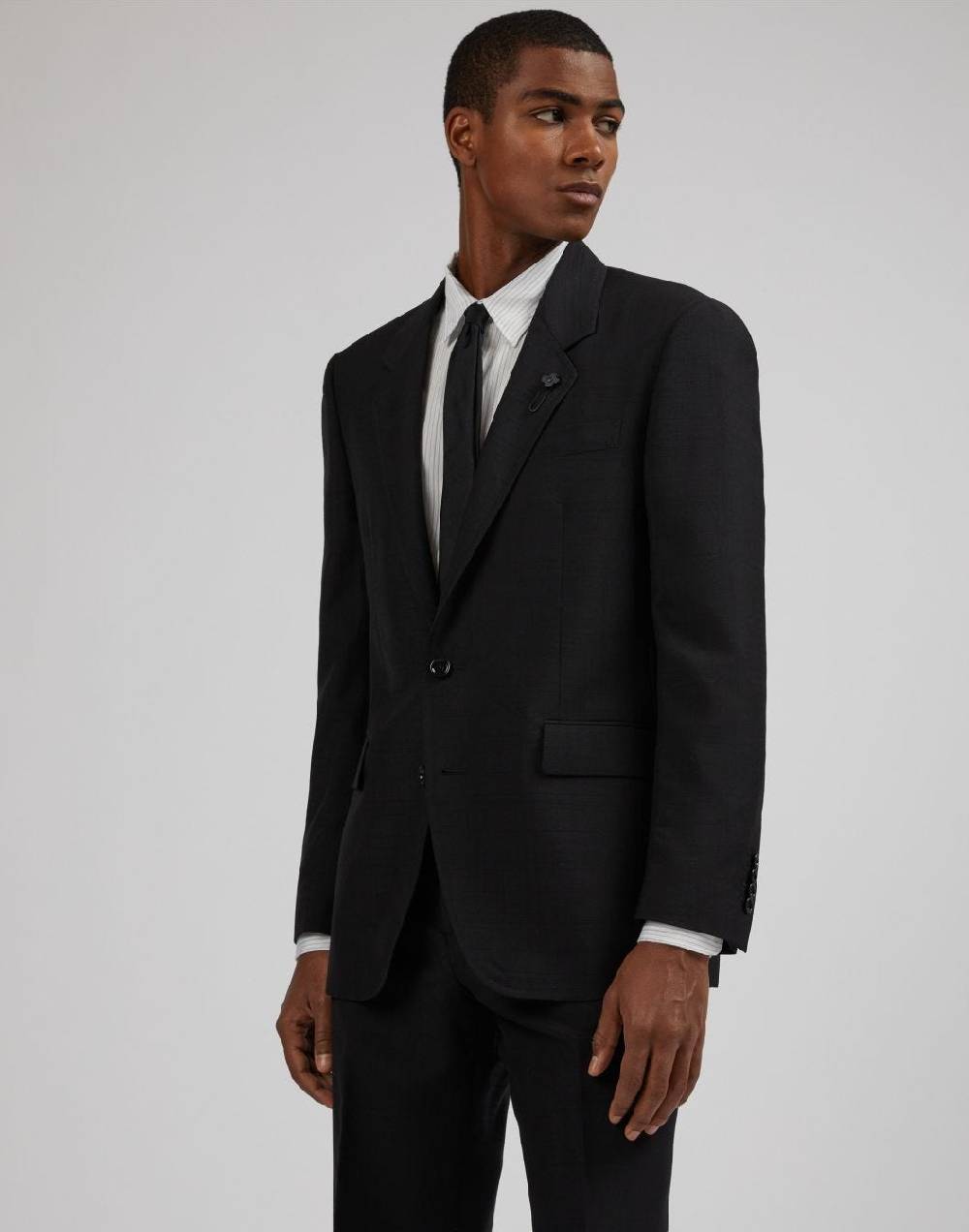 Lardini Blazer attitude nero monopetto in lana e mohair 2025