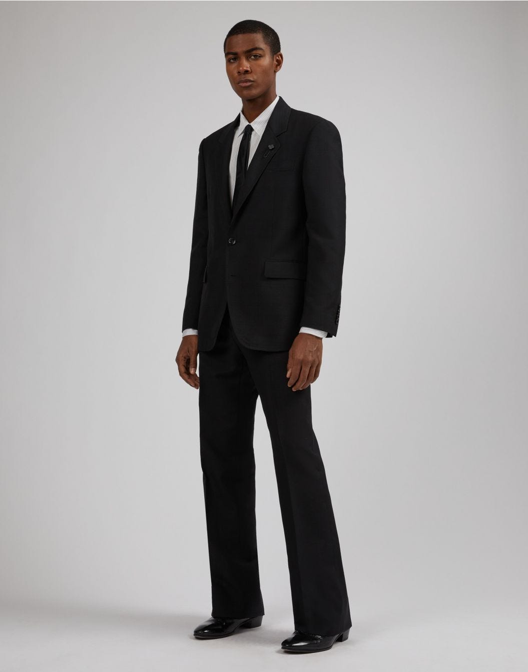 Lardini Blazer attitude nero monopetto in lana e mohair 2025